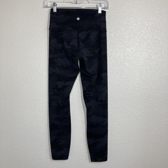 Lululemon Pants Womens 6 Black Camo Align High Rise Leggings Yoga Athletic Gym - Picture 8 of 14